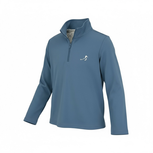 beau quarter zip UPF 50+ || lake blue