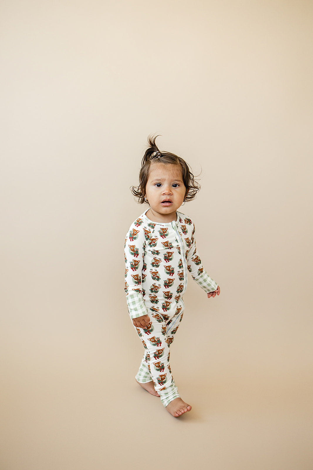 bamboo zipper pajama || reindeer