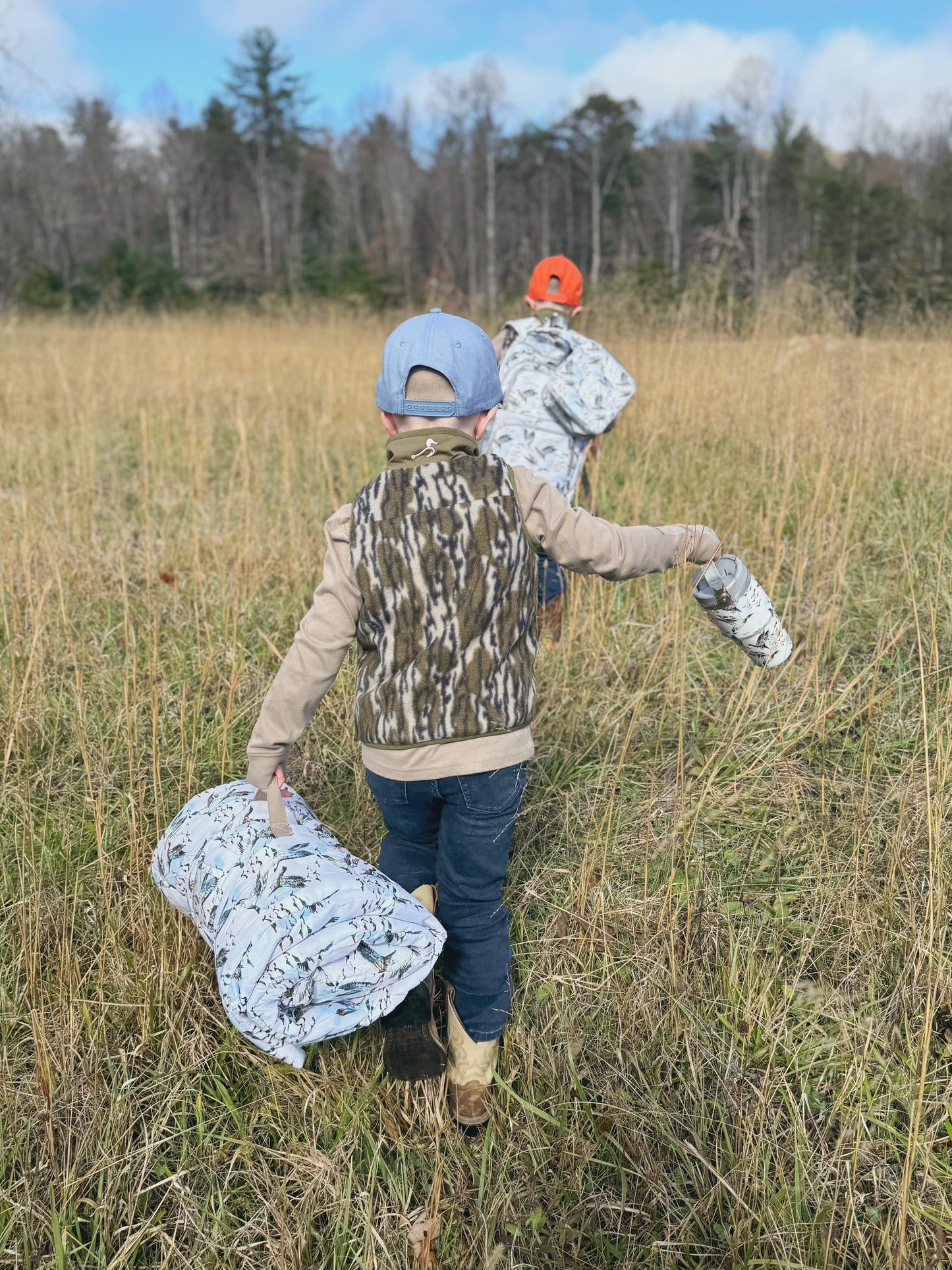 fleece & sherpa vest || original bottomland & mallard sky (child)