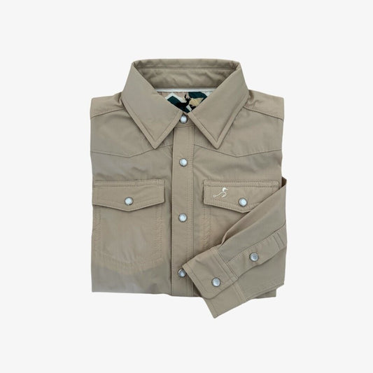 performance pearl snap long sleeve || oat