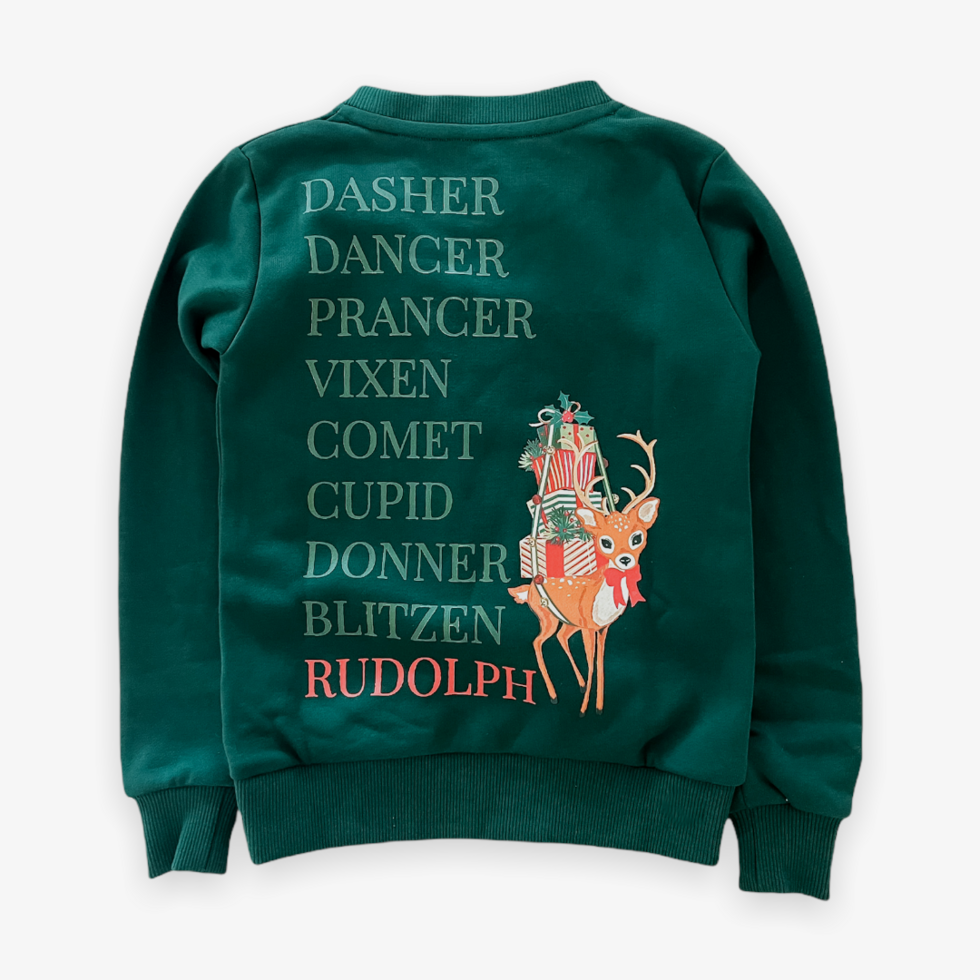 classic french terry pullover || gangs all deer - evergreen (child)