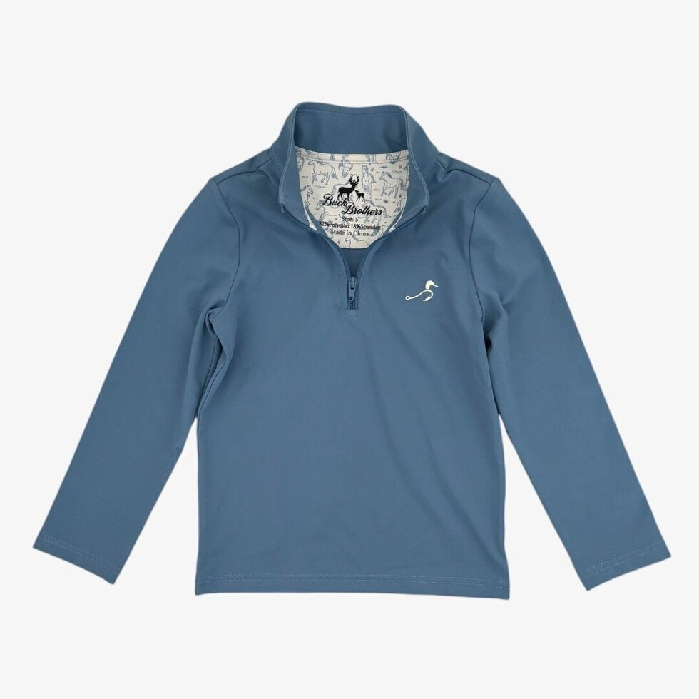 beau quarter zip UPF 50+ || lake blue