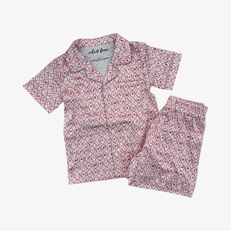 luna silky lounge set || cowgirl coral