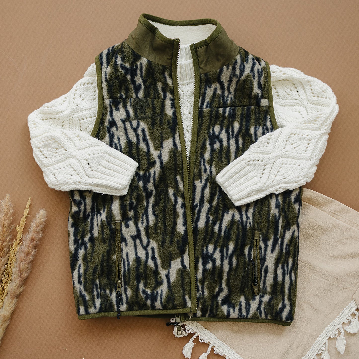 fleece & sherpa vest || original bottomland & mallard sky (child)