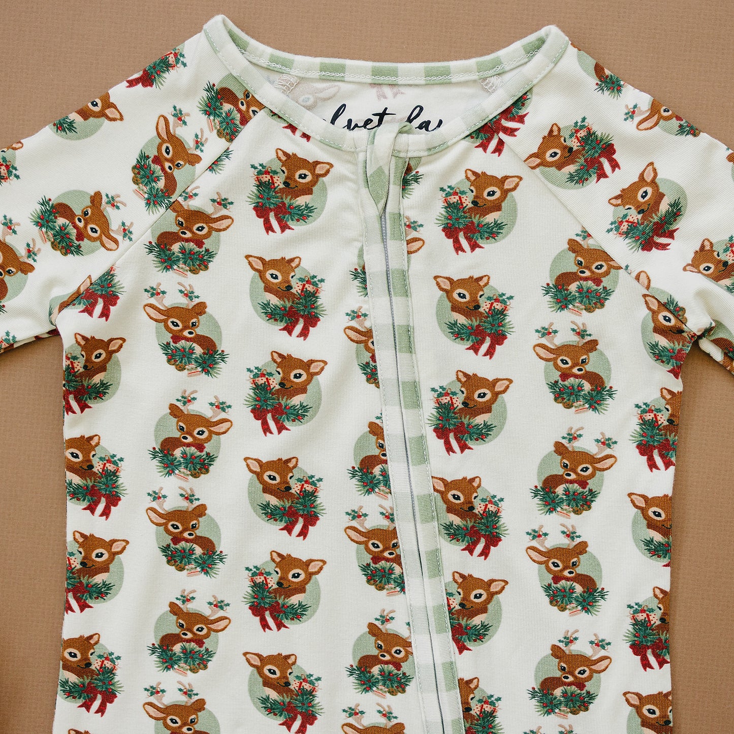 bamboo zipper pajama || reindeer