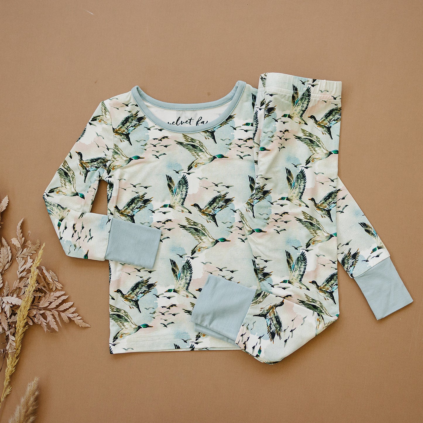 bamboo two piece set || mallard sky