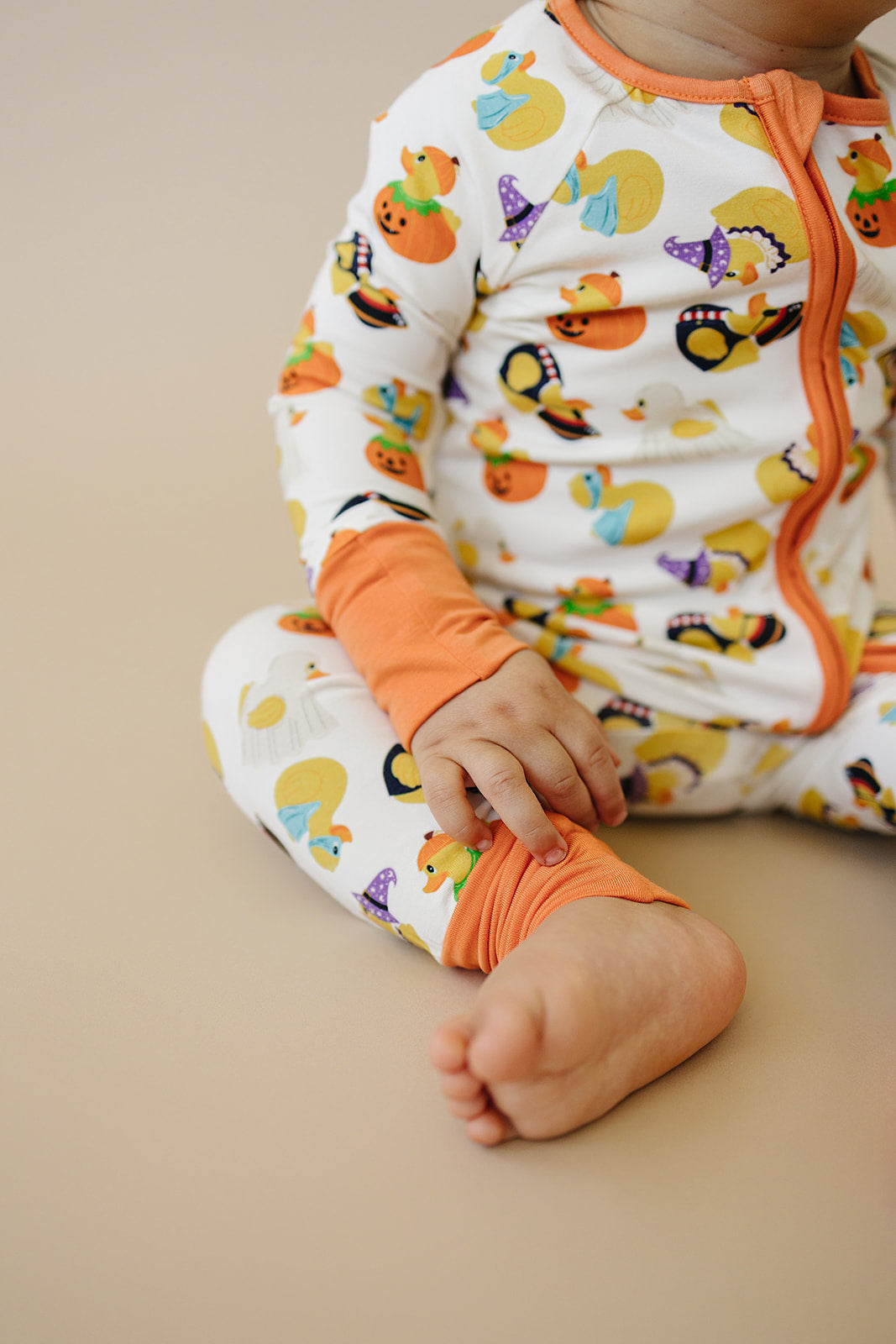 bamboo zipper pajama || spooky quack-tacular