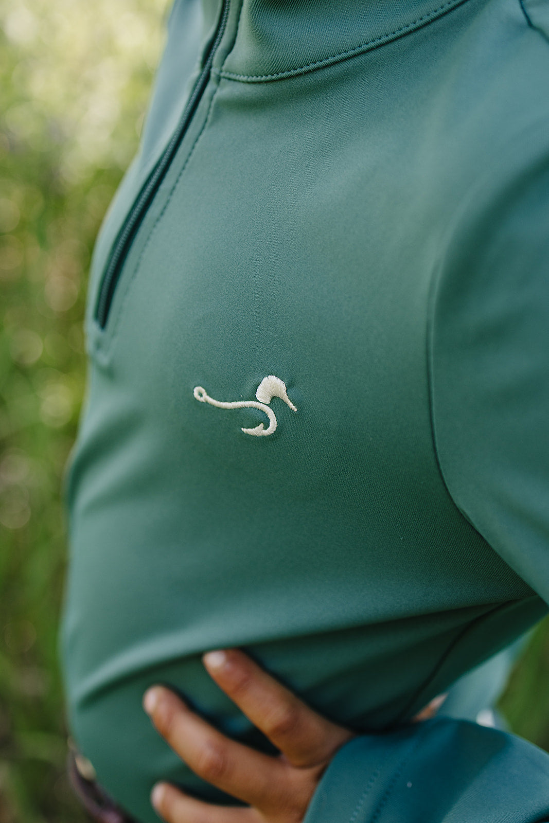 beau quarter zip UPF 50+ || mallard green