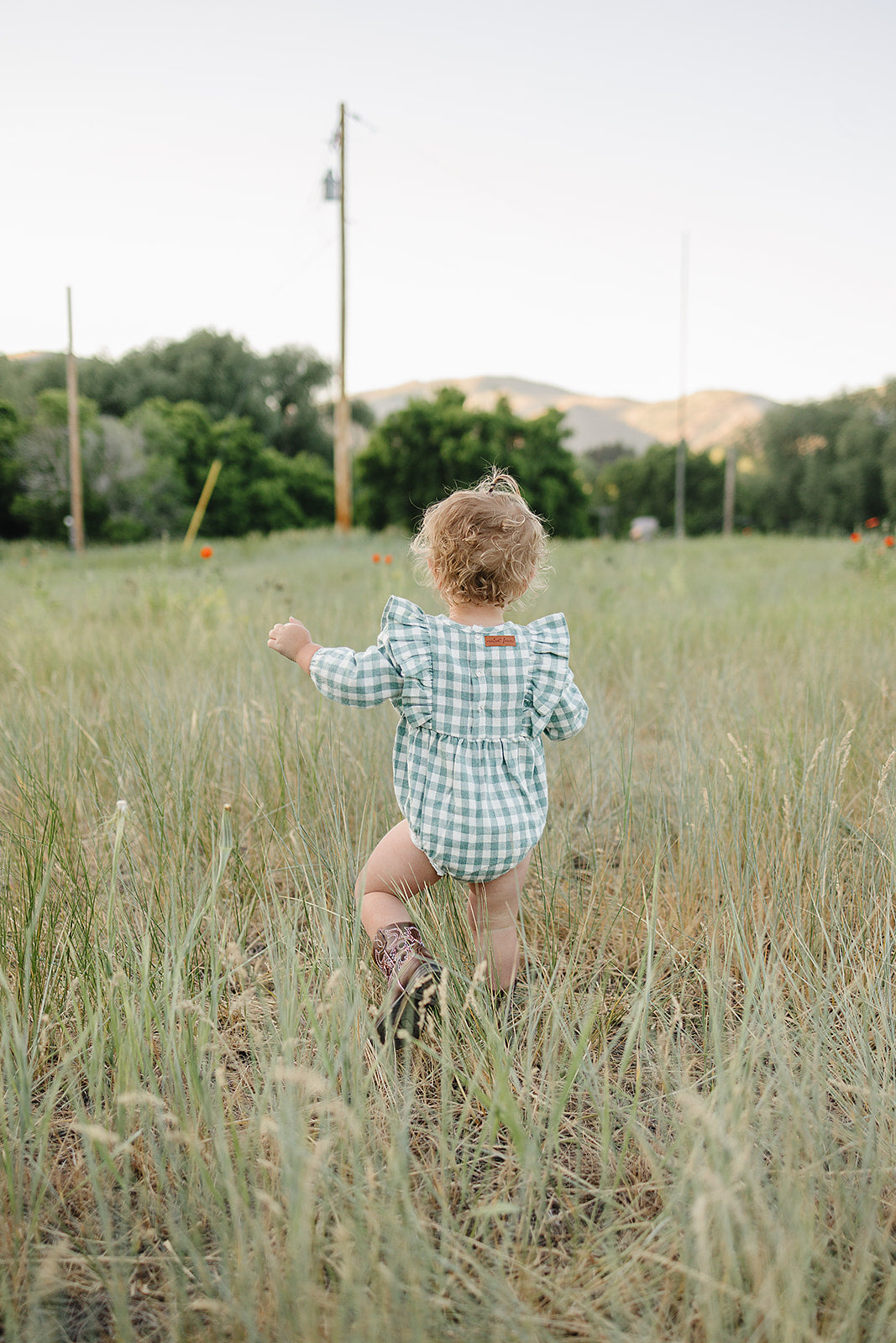 vivian bubble || green plaid flannel