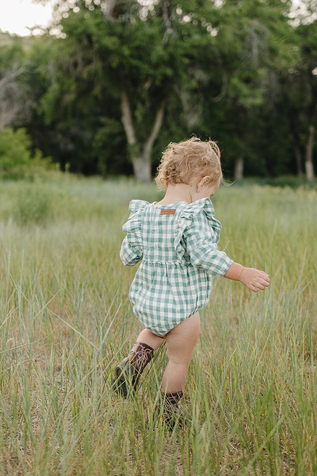 vivian bubble || green plaid flannel