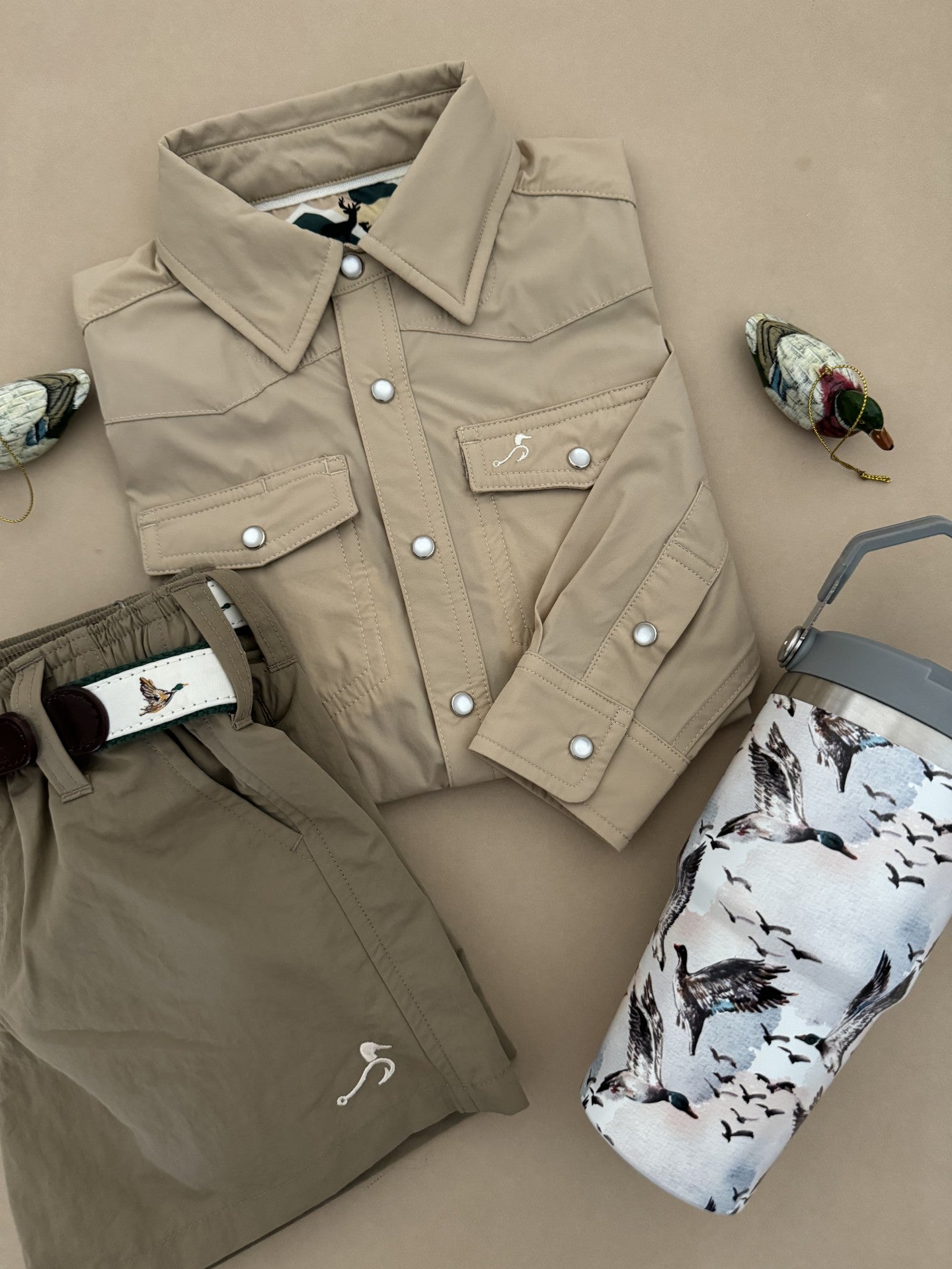 performance pearl snap long sleeve || oat