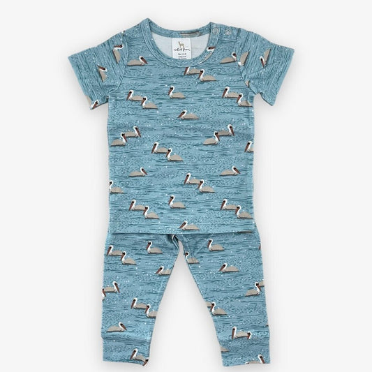 modal short sleeve pajama set || blue pelican