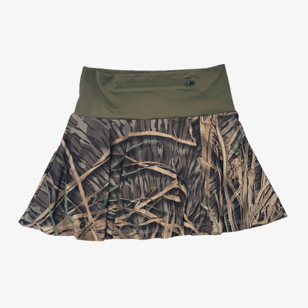 morgan upf 50+ skort (womens) || Mossy Oak® original shadow grass + heartland