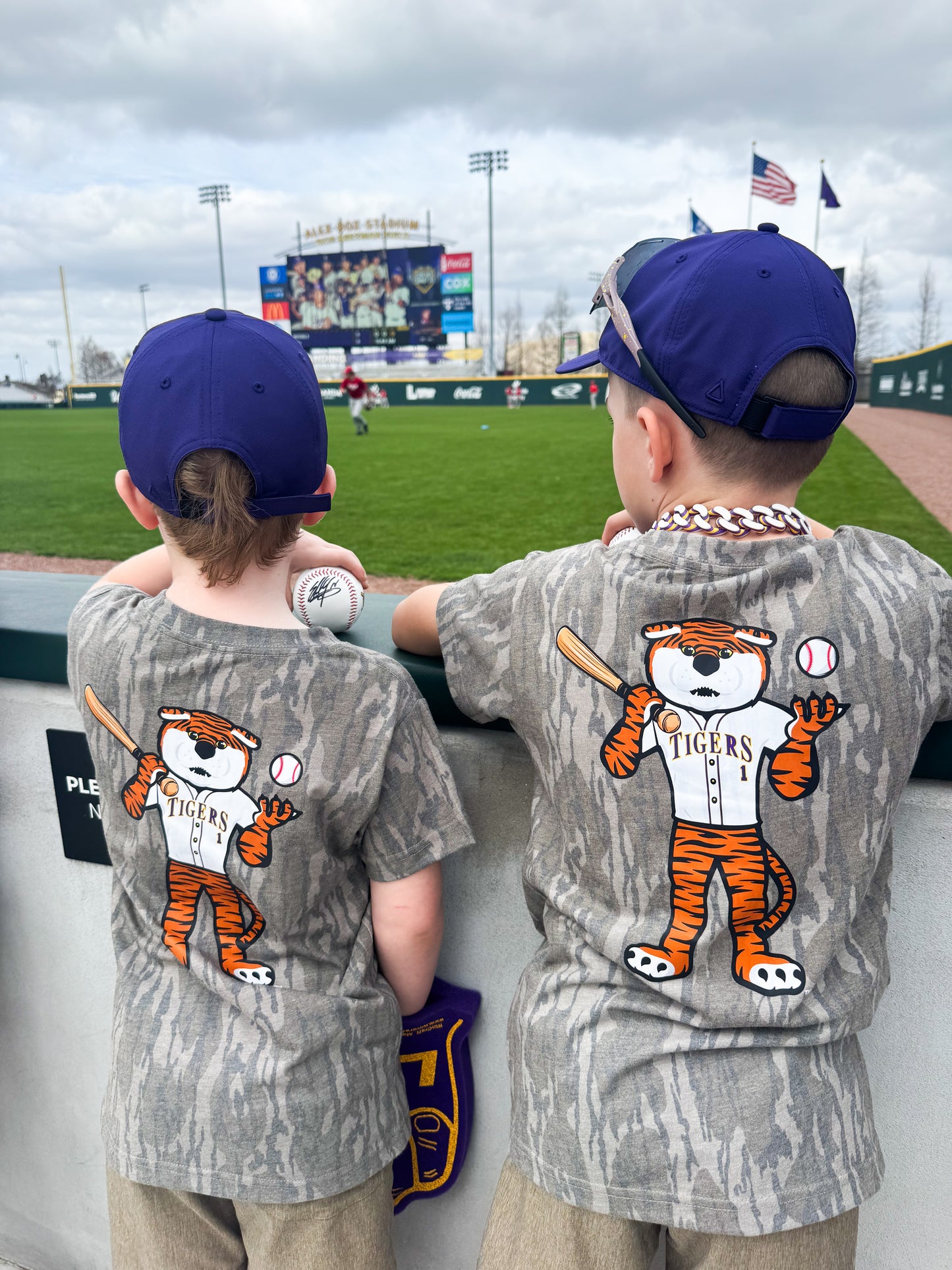 LSU Mossy Oak® Bottomland Camo Shirt on Gameday