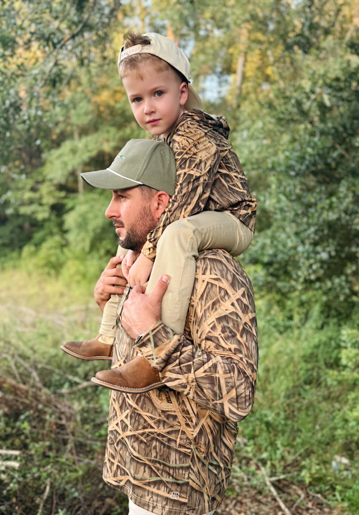 mack upf 50+ performance hoodie (child) || Mossy Oak® original shadow grass + heartland