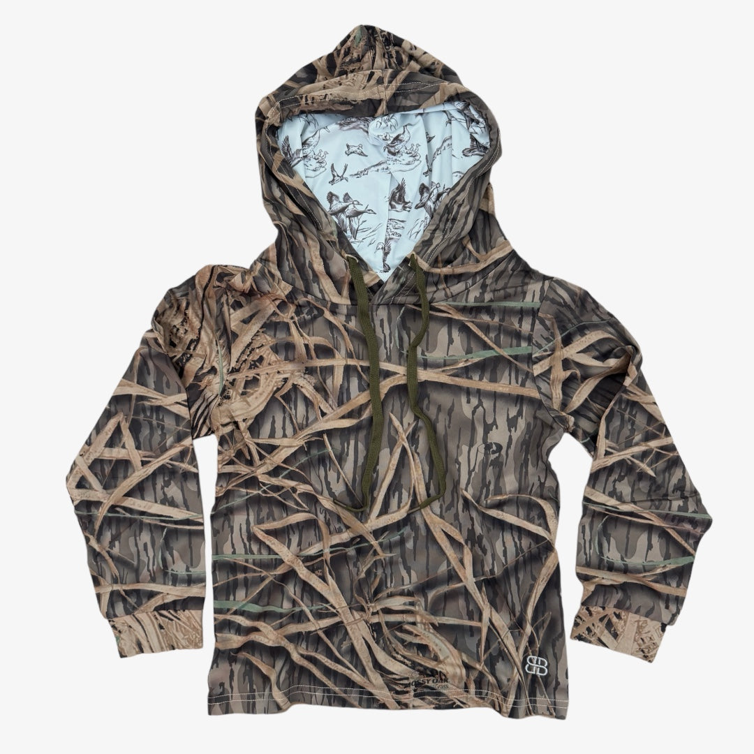 mack upf 50+ performance hoodie (adult) || Mossy Oak® original shadow grass + heartland