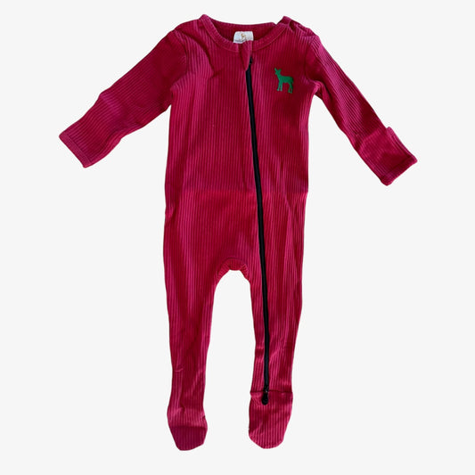 ribbed cotton zipper pajama || holly jolly