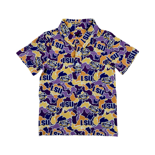 CoolShade™ scottie polo UPF 50+ || LSU™ geuax time camo (child/youth)