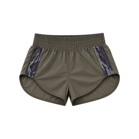 trail runner short || olive & mossy oak bottomland (womens)