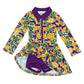 cecil long sleeve UPF 50+ performance dress || mardi gras camo