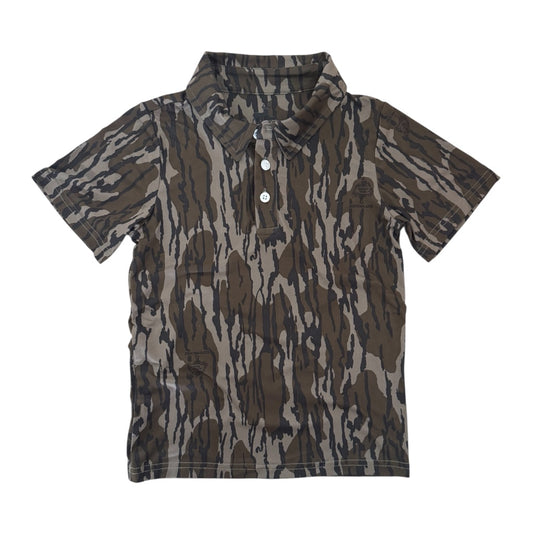 CoolShade™ scottie polo UPF 50+ || mossy oak® original bottomland (child)