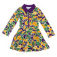 cecil long sleeve UPF 50+ performance dress || mardi gras camo