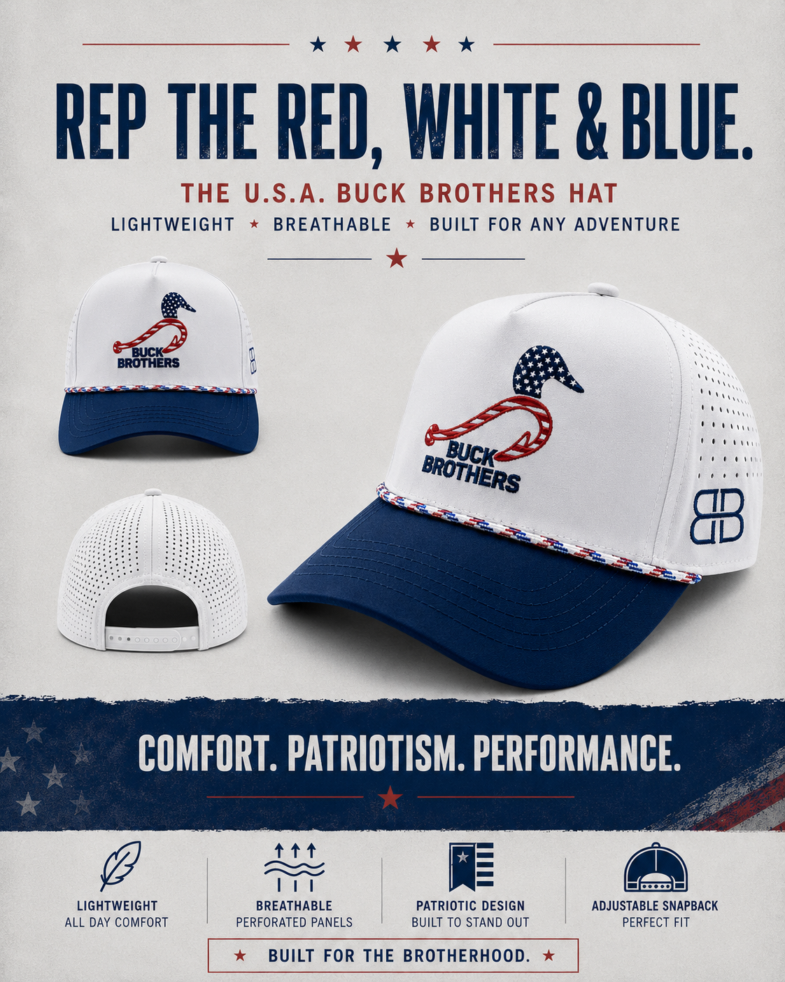 laser cut classic rope hat || USA Buck Brothers