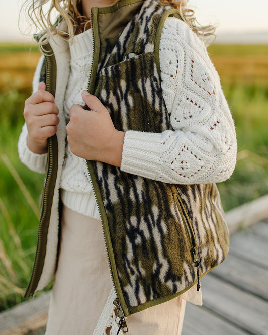 fleece & sherpa vest || original bottomland & mallard sky (child)