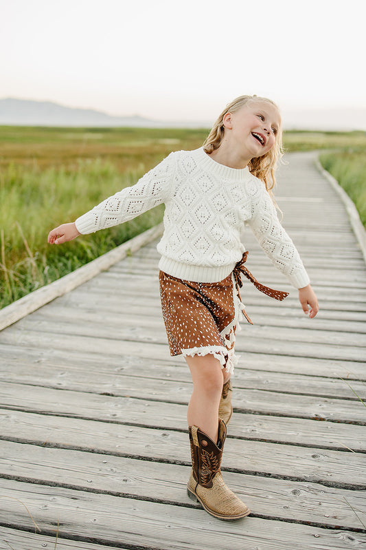 lauren sweater || crochet cream