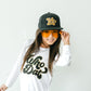 flat brim trucker hat || who dat