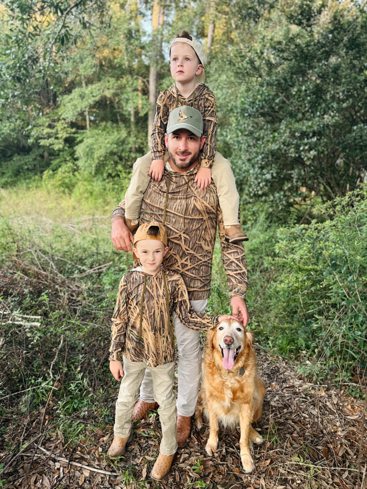 mack upf 50+ performance hoodie (child) || Mossy Oak® original shadow grass + heartland