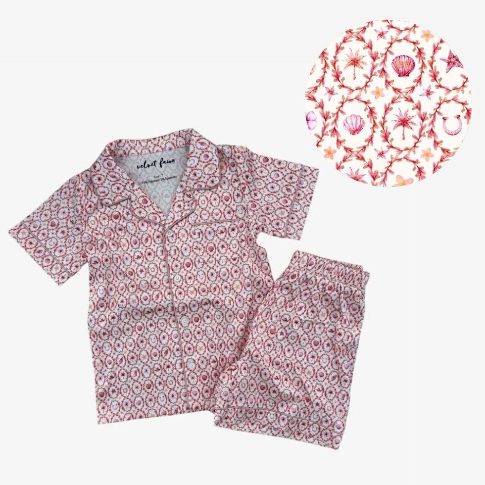 luna silky lounge set || cowgirl coral