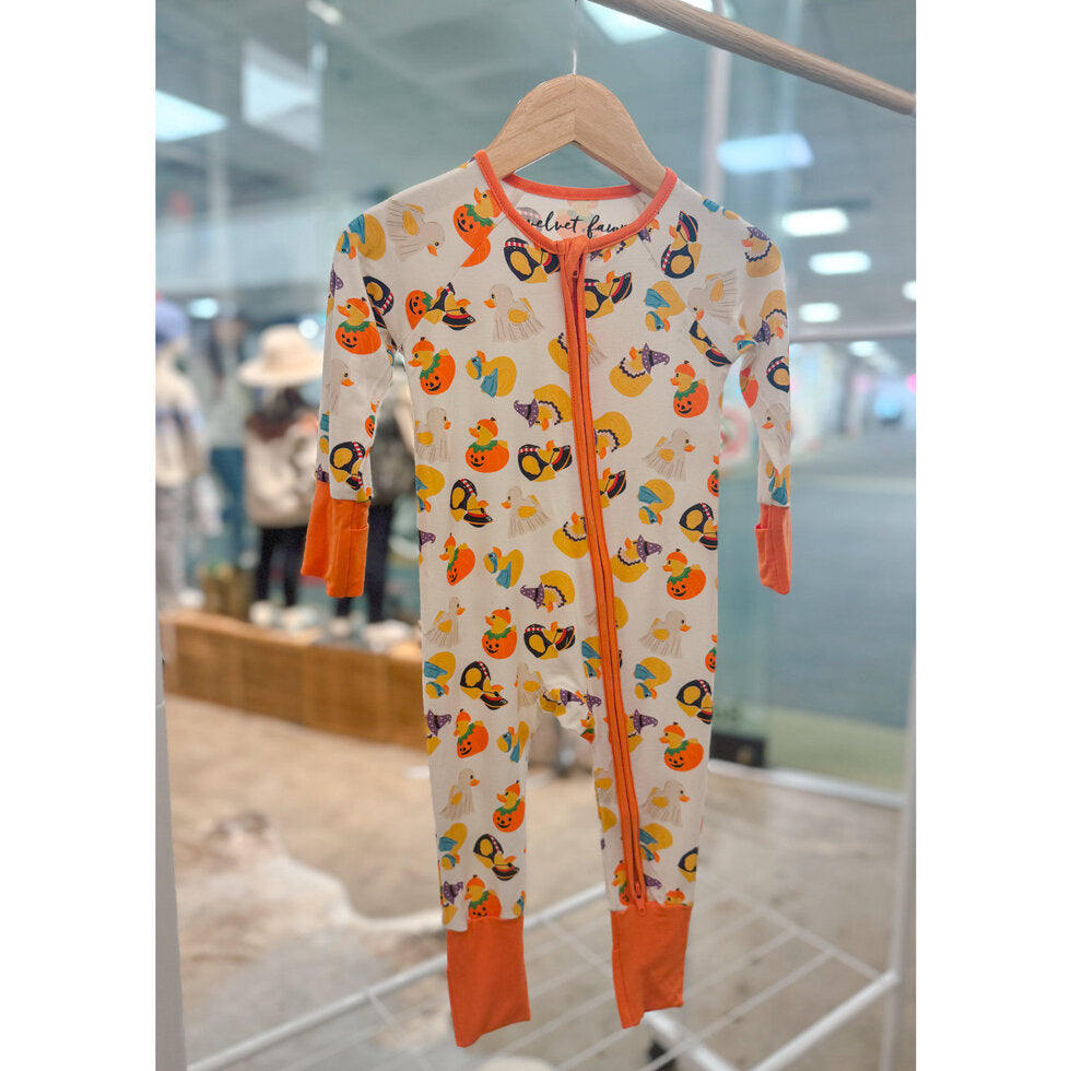 bamboo zipper pajama || spooky quack-tacular