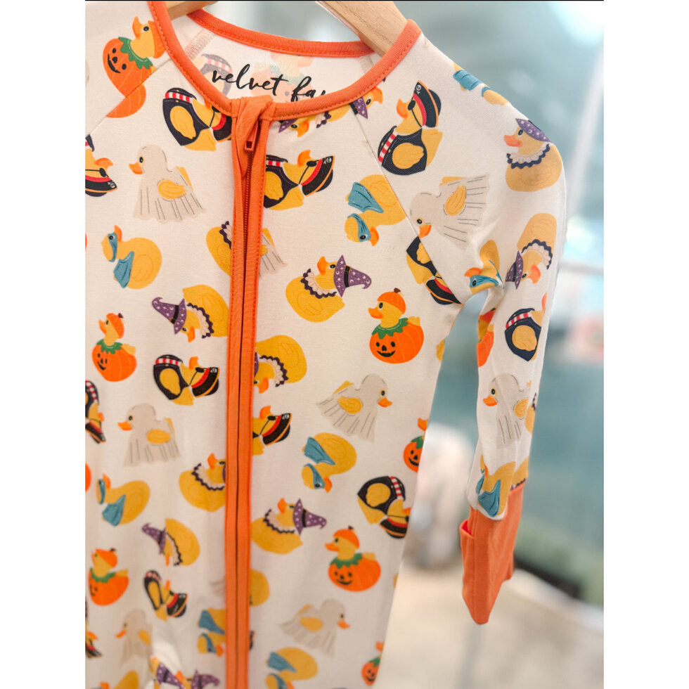 bamboo zipper pajama || spooky quack-tacular