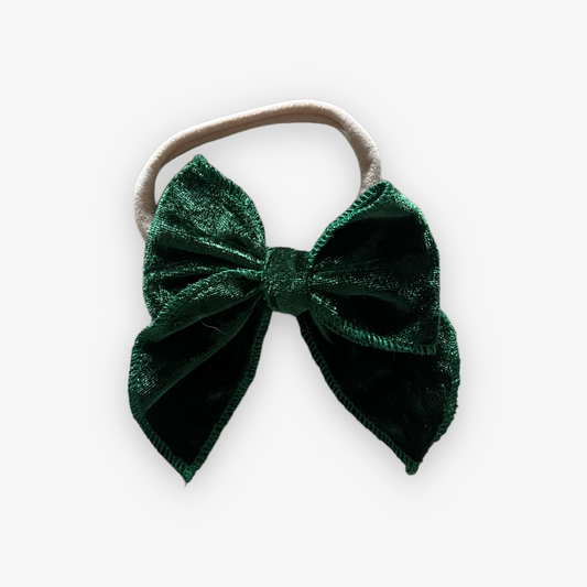 fable bow on band || evergreen velvet