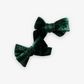pinwheel bow on clip set || evergreen velvet