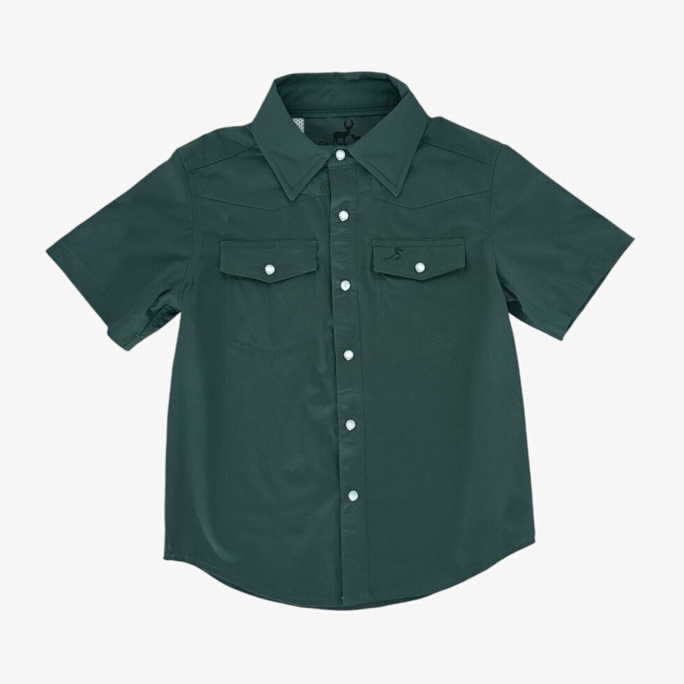 performance pearl snap || mallard green