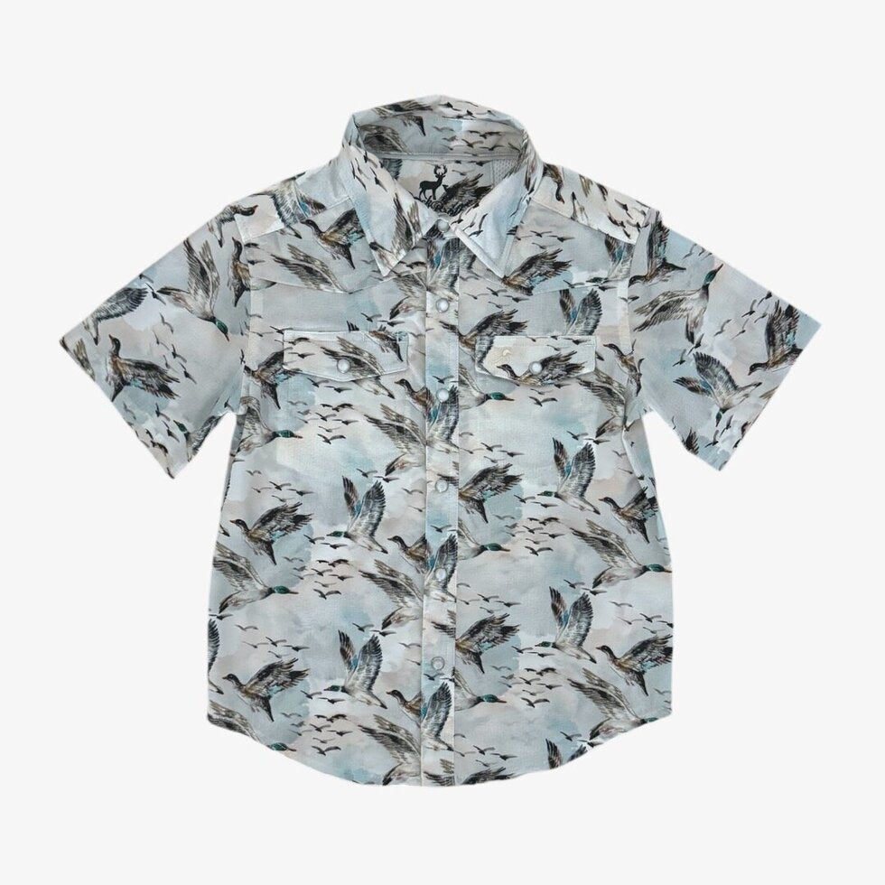 performance pearl snap || mallard sky (child)