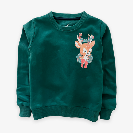 classic french terry pullover || gangs all deer - evergreen (child)
