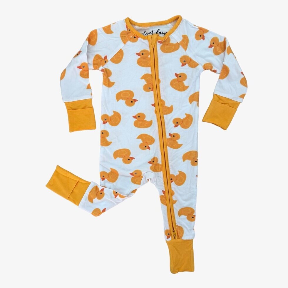 bamboo zipper pajama || duckies