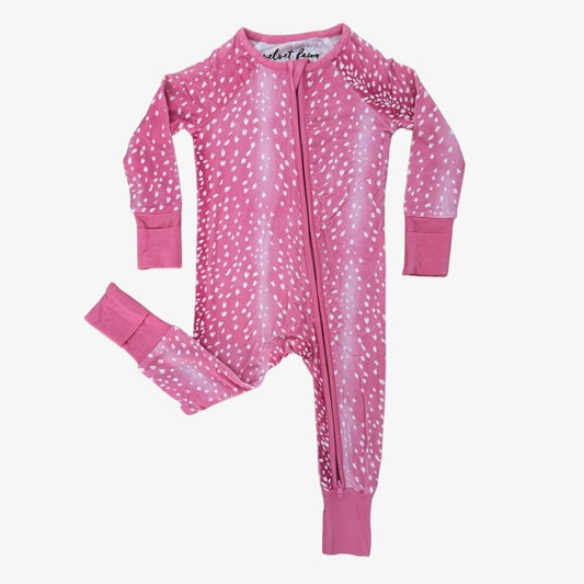 bamboo zipper pajama || fuchsia fawn