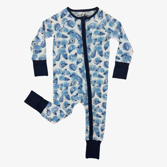 bamboo zipper pajama || blue lagoon oysters