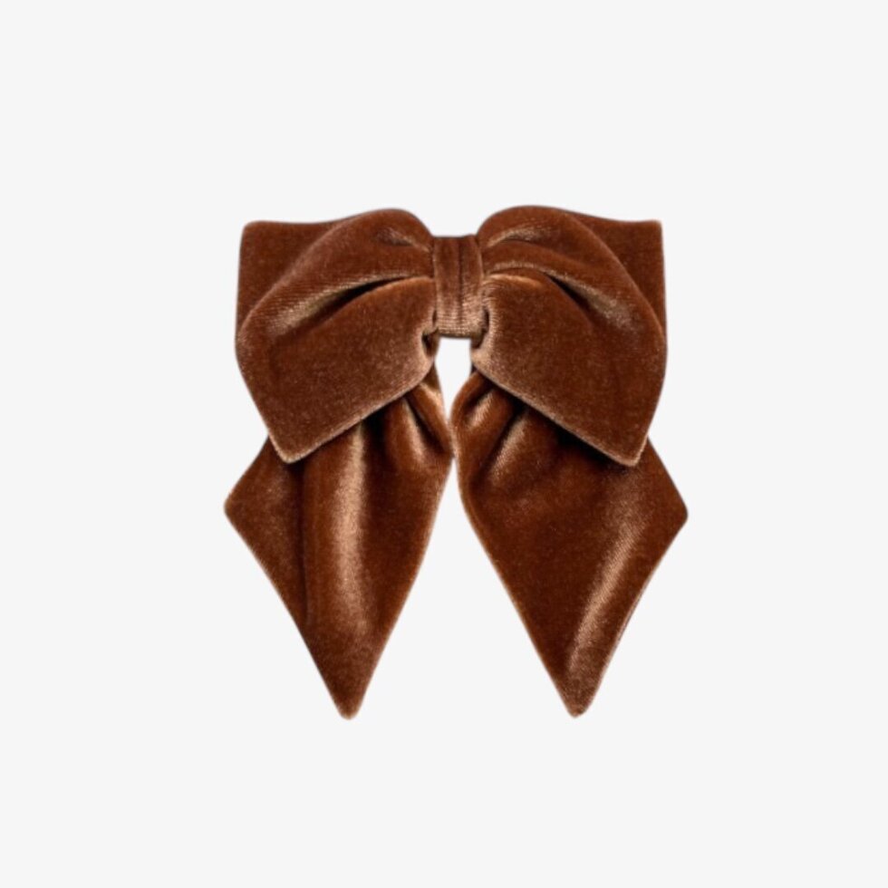 fable bow on clip || gold velvet