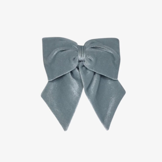 fable bow on clip || dusty blue velvet
