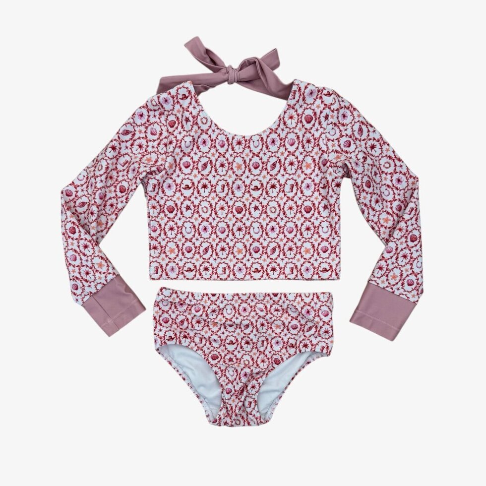 georgia rash guard two piece || cowgirl coral