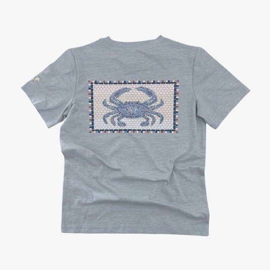ridge athletic tee || blue crab mosaic