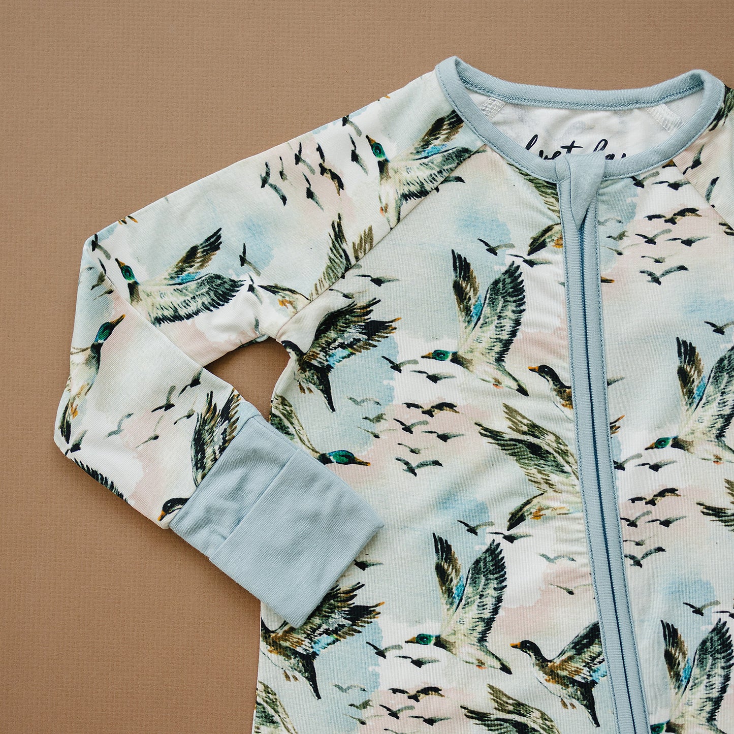 bamboo zipper pajama || mallard sky