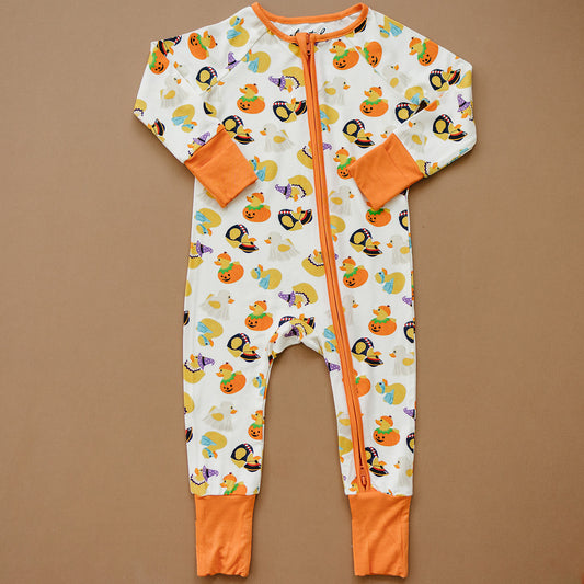 bamboo zipper pajama || spooky quack-tacular