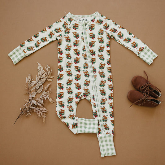 bamboo zipper pajama || reindeer