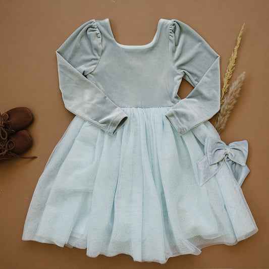 cindy dress || dusty blue